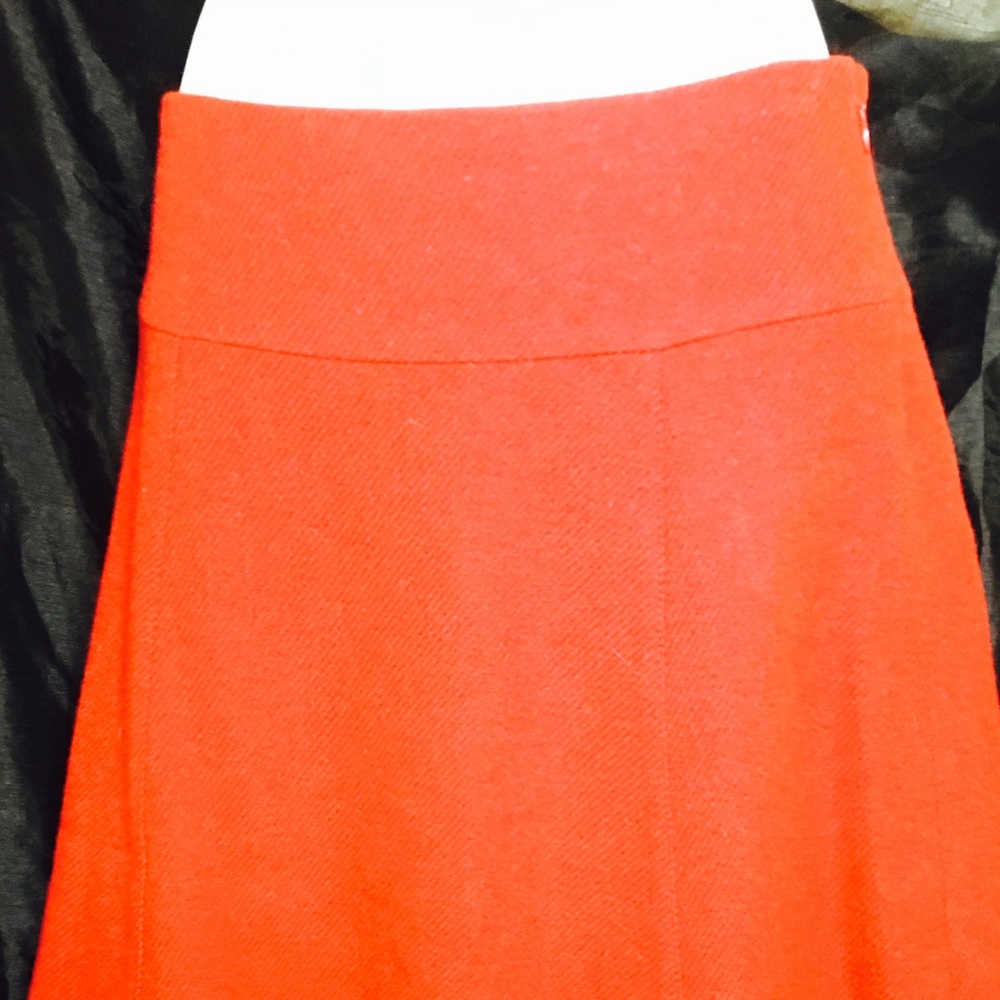 J. Crew Red Wool Skirt - Picture 2 of 4
