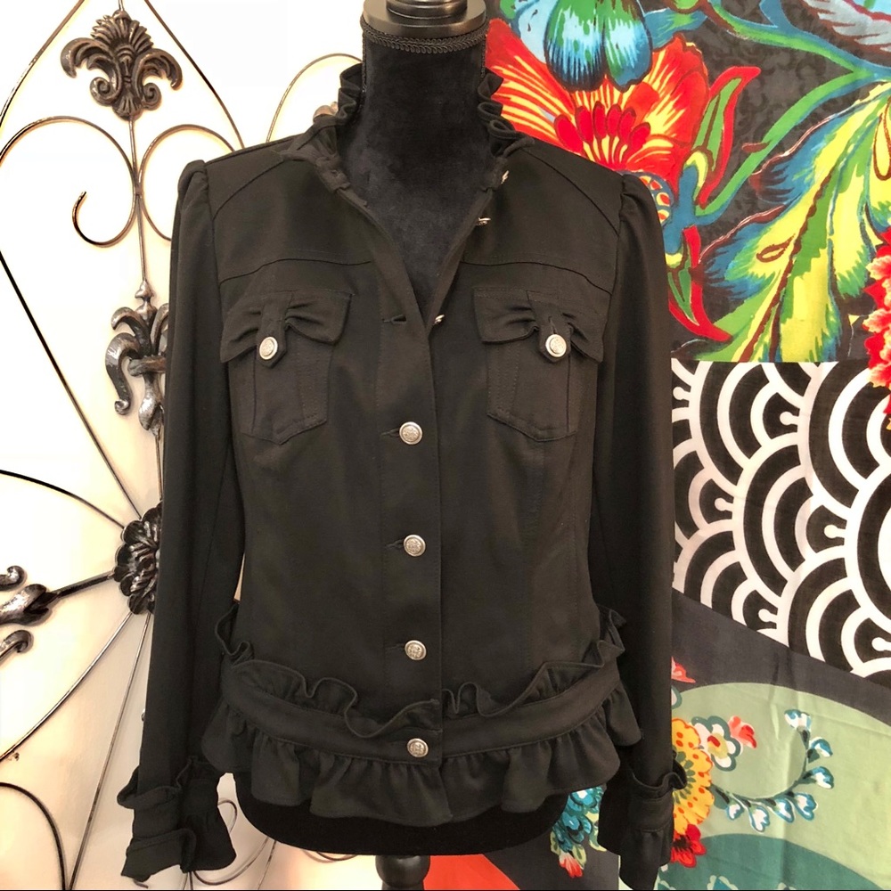 INC Black Military Style Jacket Mint Condition