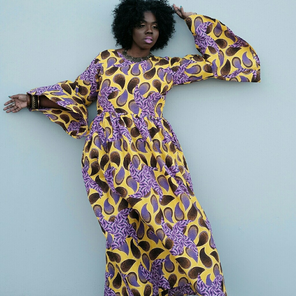 Women dress African ankara full length maxi dress