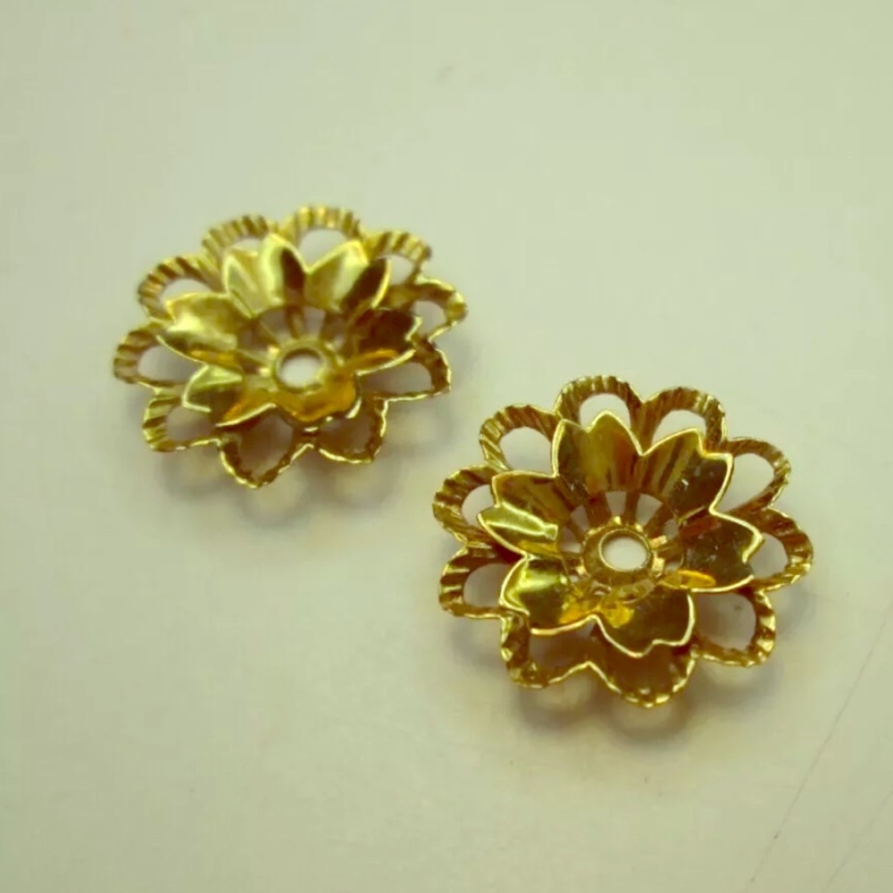 18k Y Gold earring Jackets for Stud Earrings