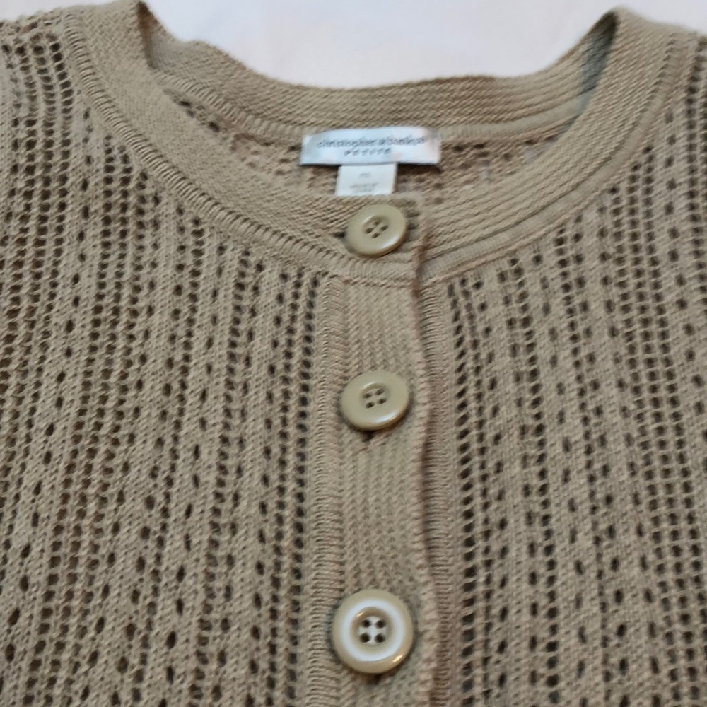 Go to cardigan with open weave comfort 3/4 sleeves