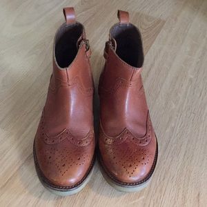 Girls Leather Zara boots 1.5-2 size 33 brown