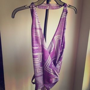 Open back metallic shimmer evening/night top, S