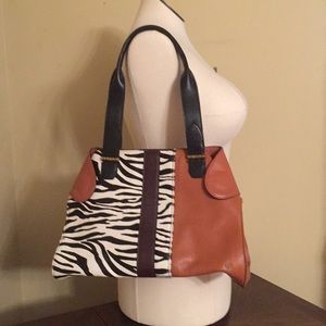💥Elliot Lucca Beautiful Zebra patch print handbag