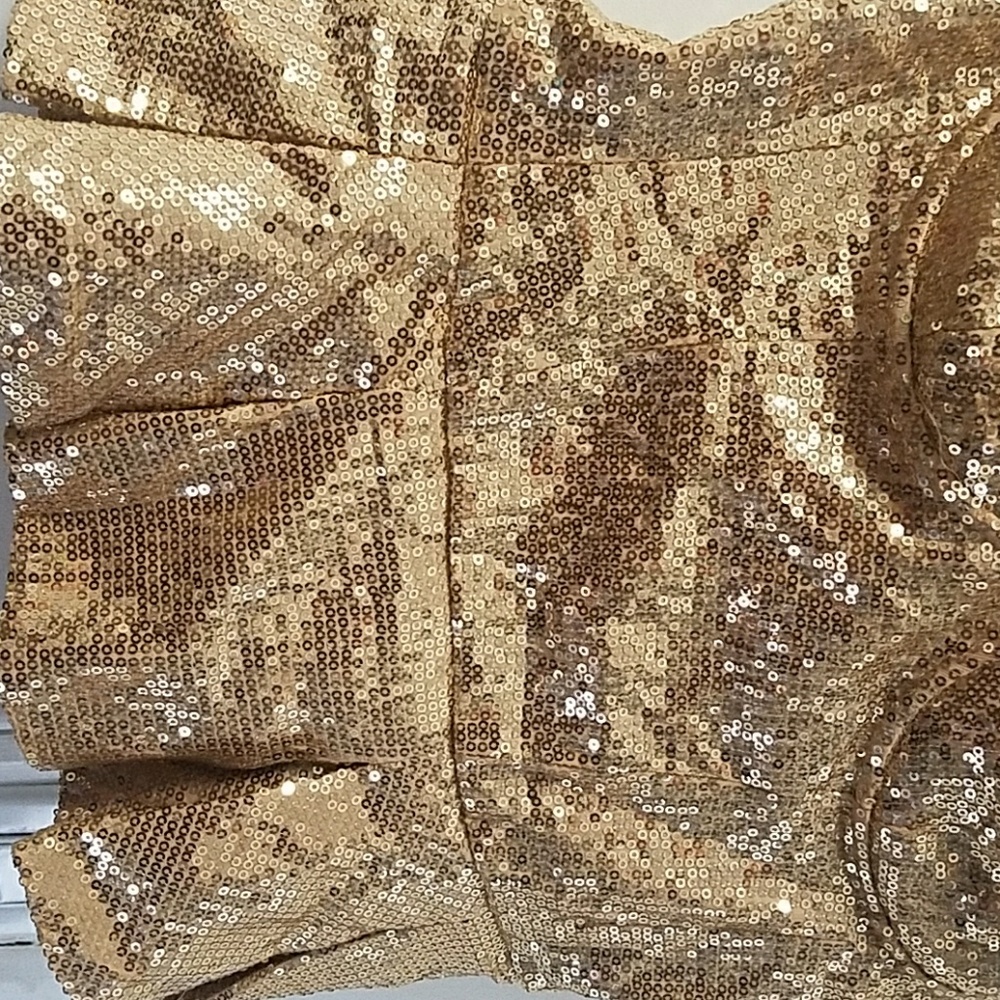 Bebe Gold Sequence Top - image 3