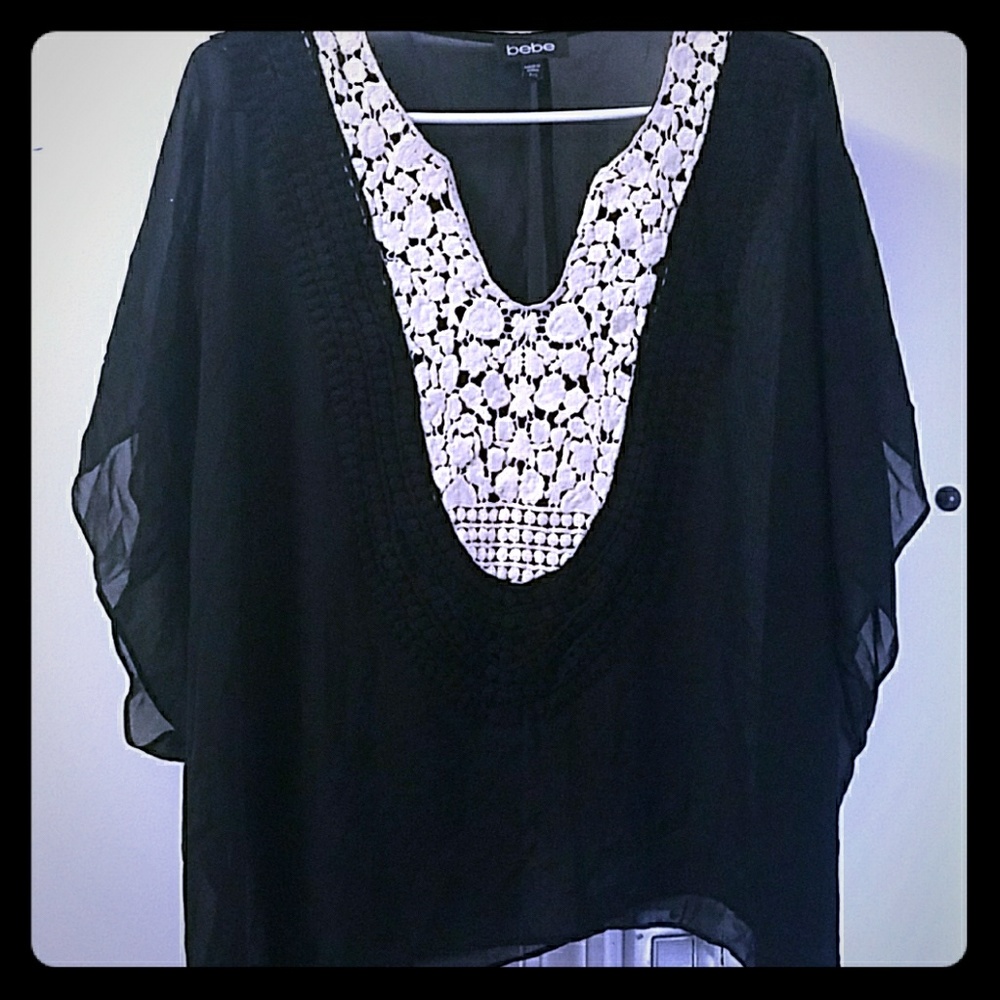 Bebe black flowy stop