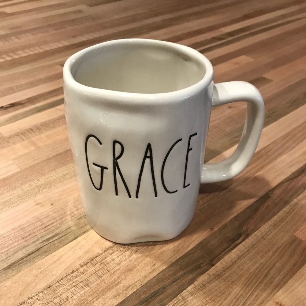 Rae Dunn Clay Grace Cup Mug Ceramic Pottery White
