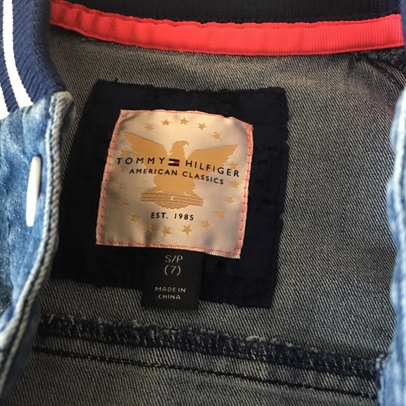 🆕 🎀 Tommy Hilfiger Girl’s Blue Jean Jacket - Picture 7 of 8