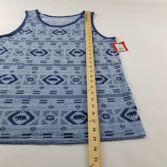 Men's Tank Top Blue Large Bear Print Shirt Mossimo - Picture 6 of 7