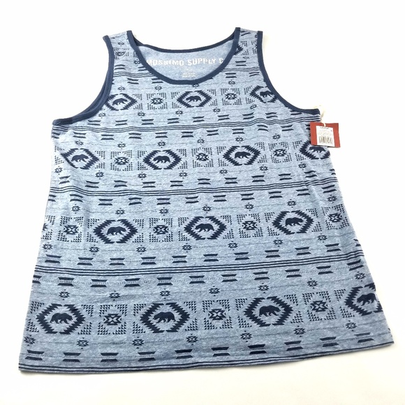 Mossimo Supply Co. Other - Men's Tank Top Blue Large Bear Print Shirt Mossimo