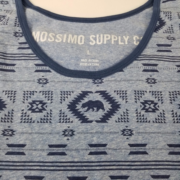 Men's Tank Top Blue Large Bear Print Shirt Mossimo - Picture 4 of 7