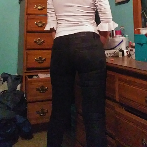 Black snakeskin print jeans - Picture 1 of 5