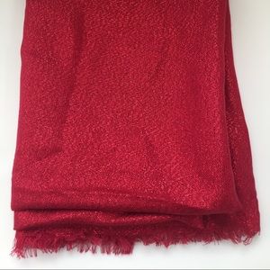 Red shimmery scarf