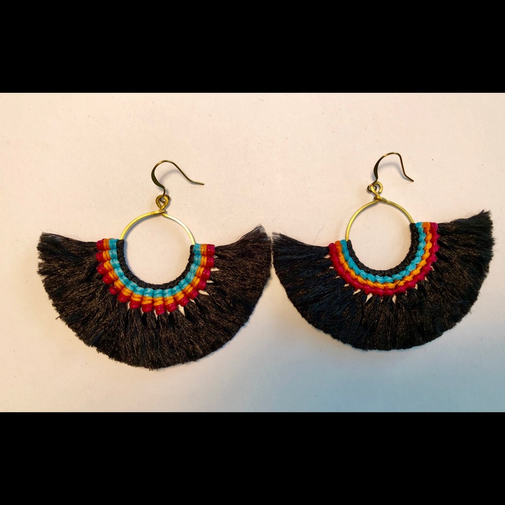 Fun Festive Fringe!!! Red, Green or Black. 3” x 3”