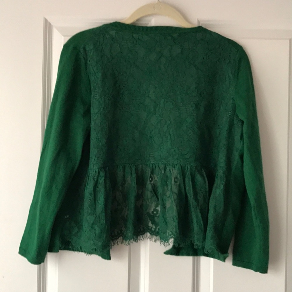 Green Anthropologie cardigan