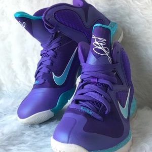 Purple and Teal Lebron 9’s (Hornets)