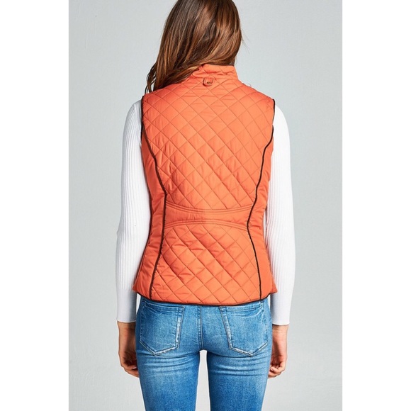 LAST ONE!! Quilted Padded Vest-RUST - Picture 2 of 2