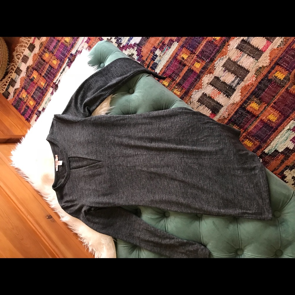 Charcoal cut out cotton dress