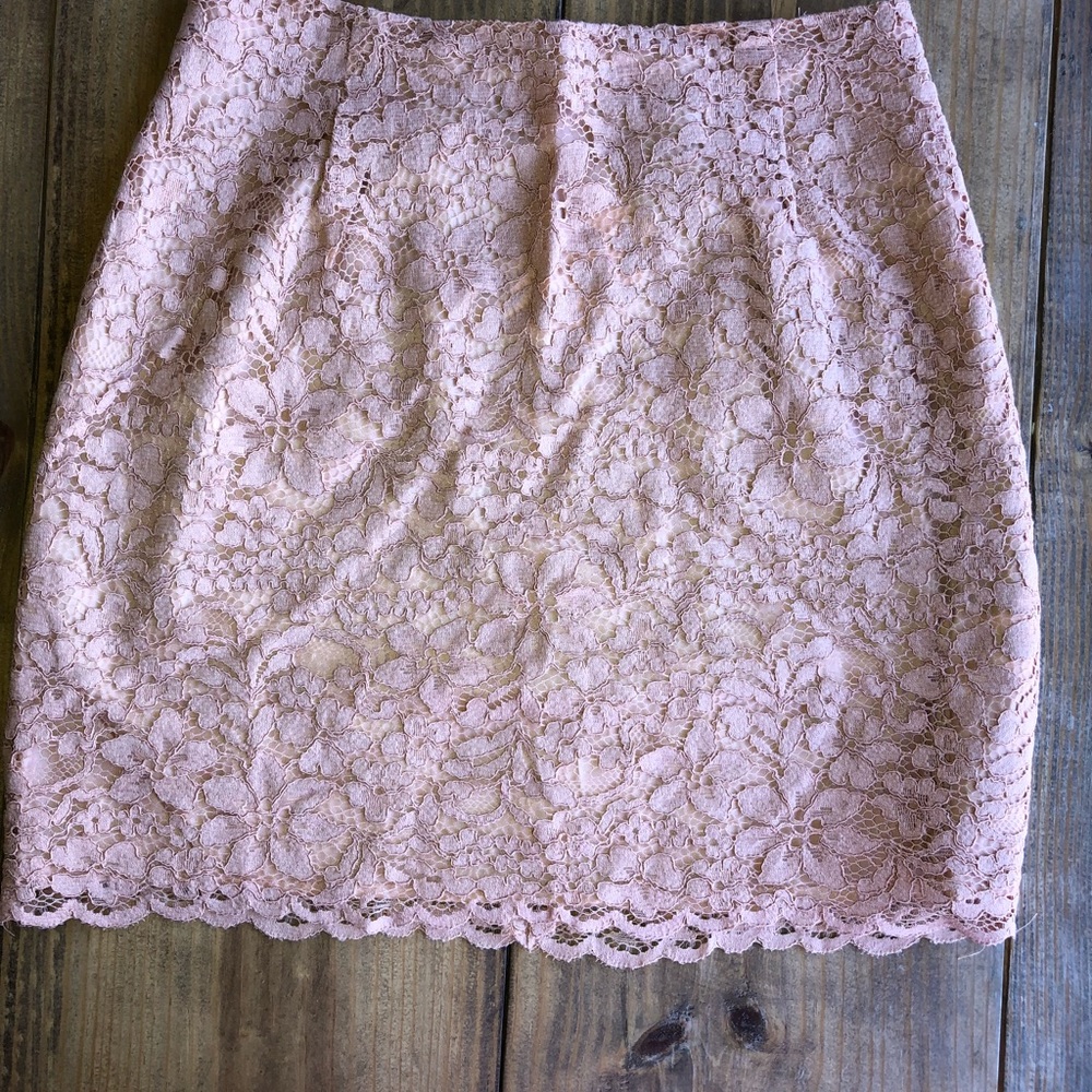 H&M Blush Lace Mini Skirt