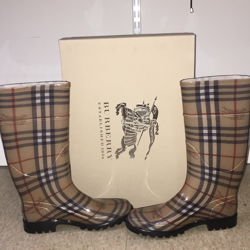 Burberry rain boots