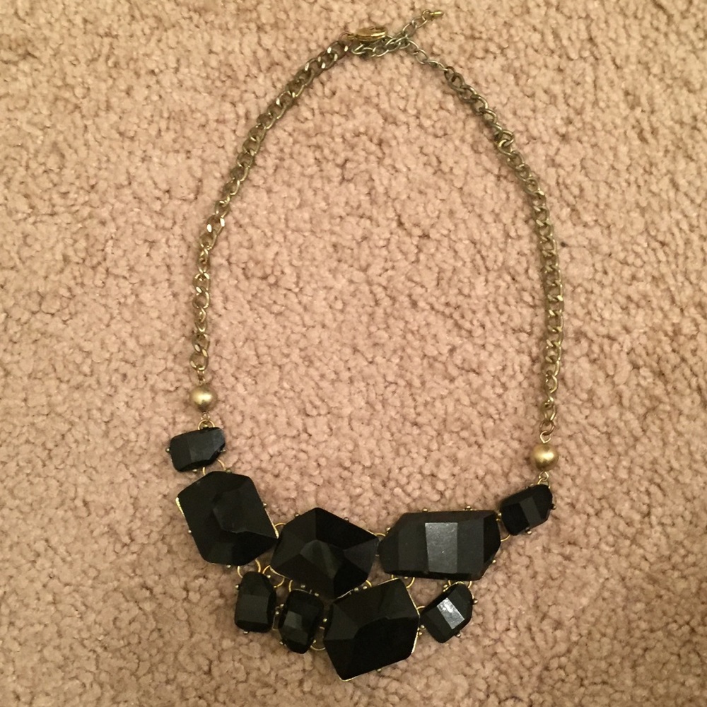 Gold and black statement necklace
