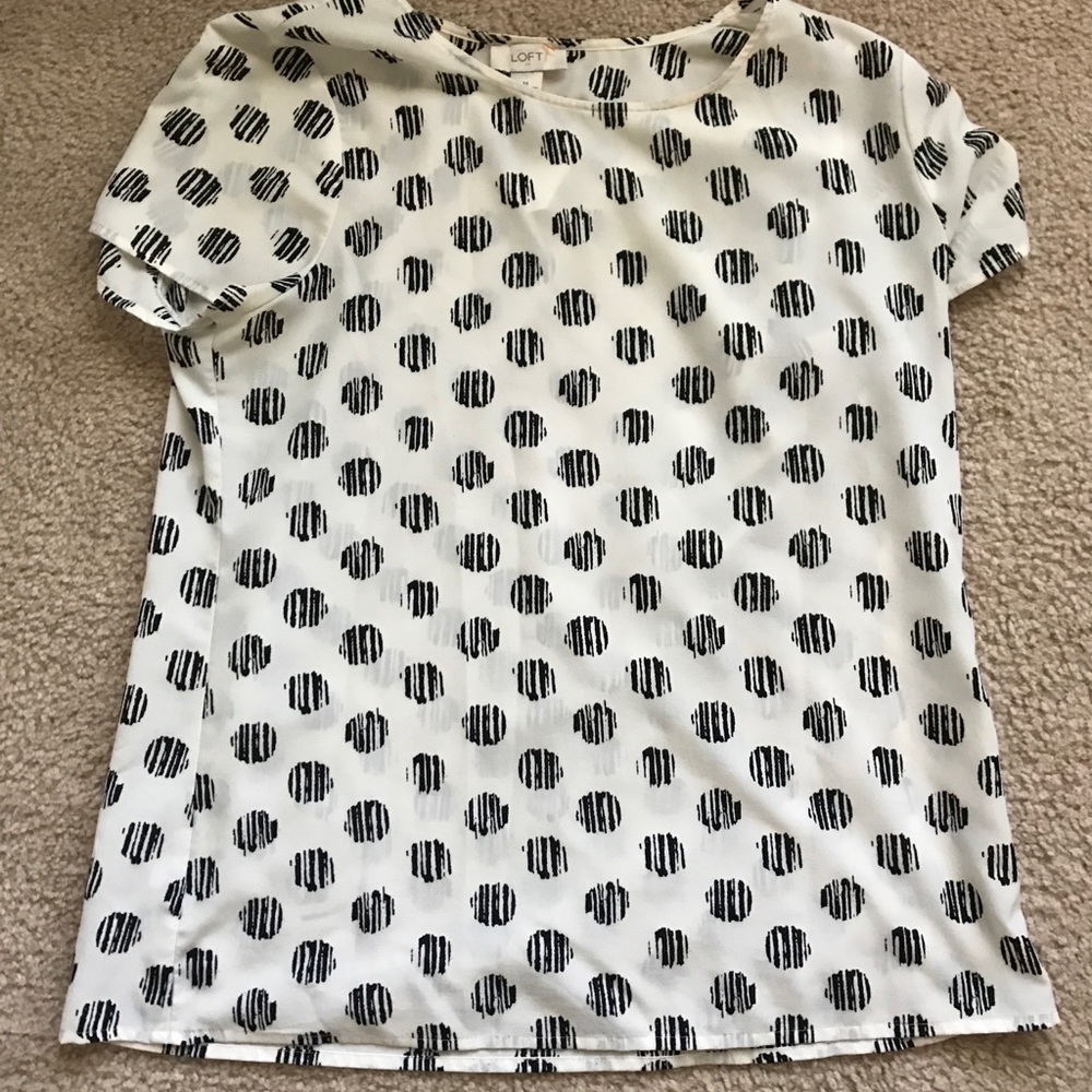 Loft Black and White Blouse