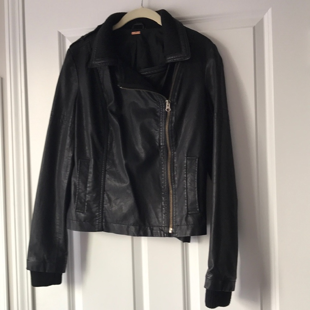 Free people vegan moto jacket