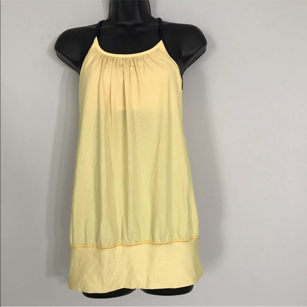 LULULEMON Yellow Navy Blue No Limits Tank Top Sz 4