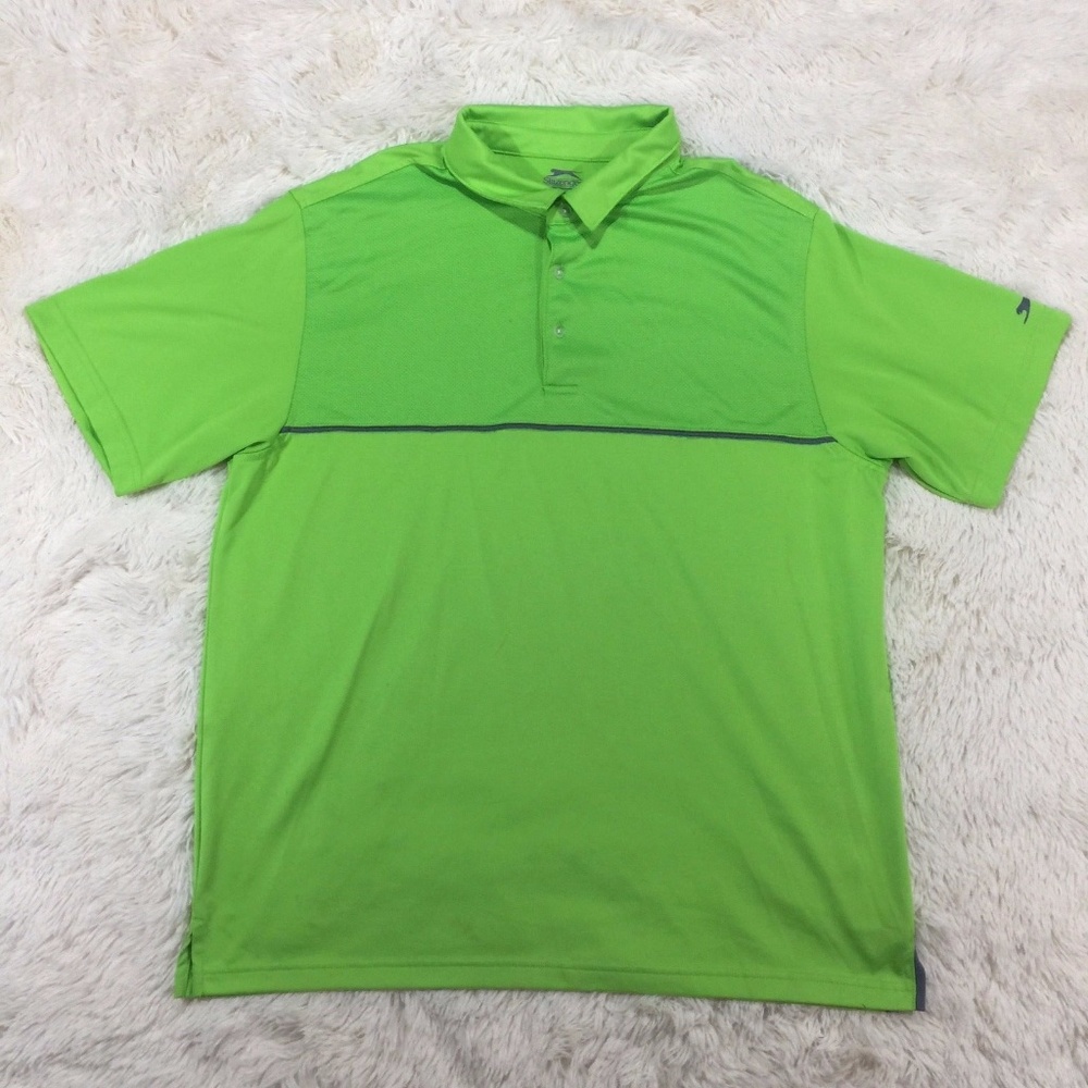 Slazenger XL Green Short Sleeve Polo Shirt Golf