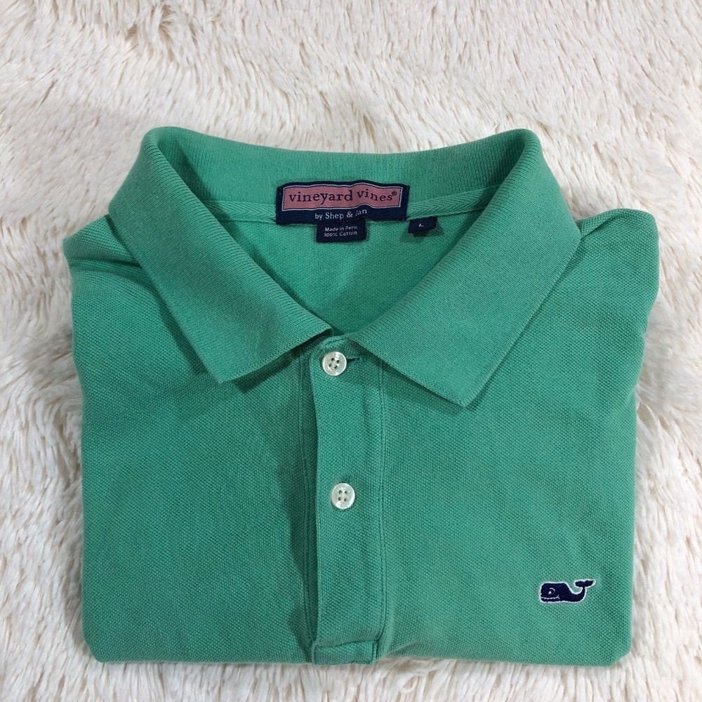 Vineyard Vines Mens Large Teal Blue Polo Shirt