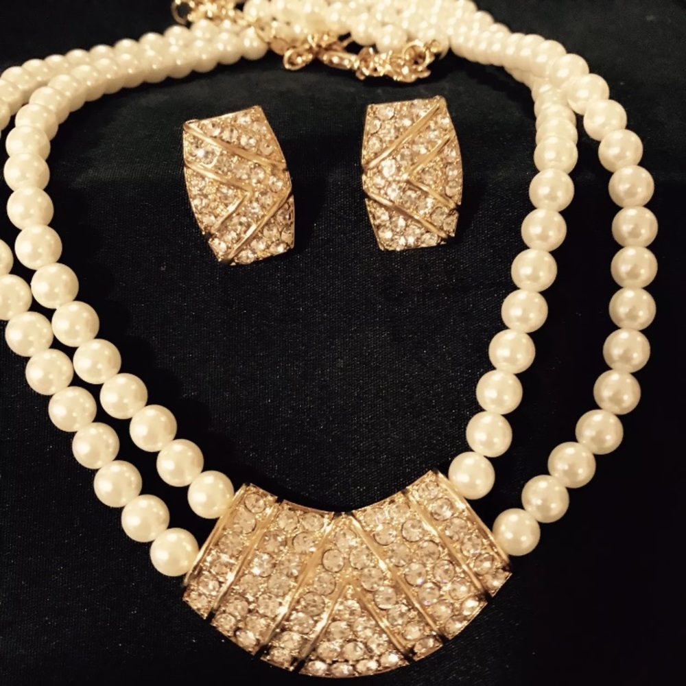 Brand new- Pearl Necklace with earring set