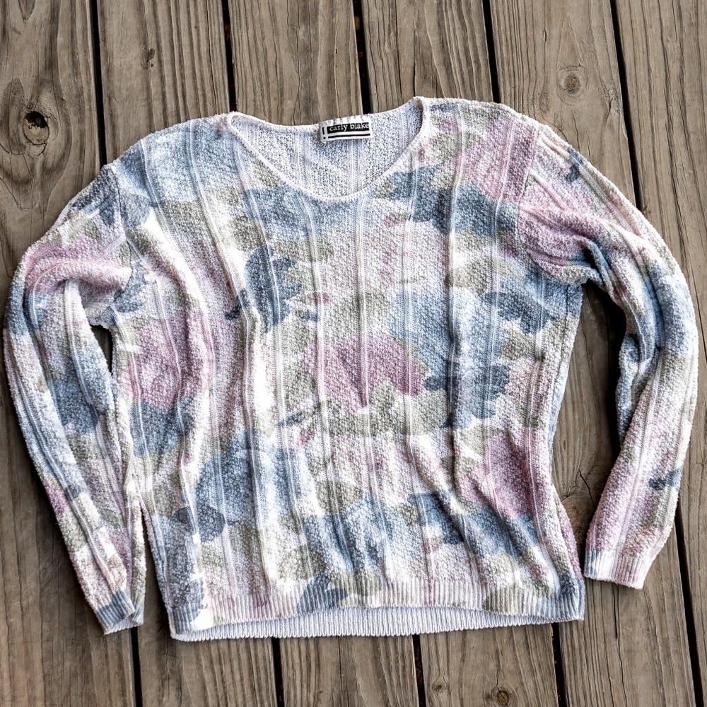 Carly Blake Floral knit sweater szS