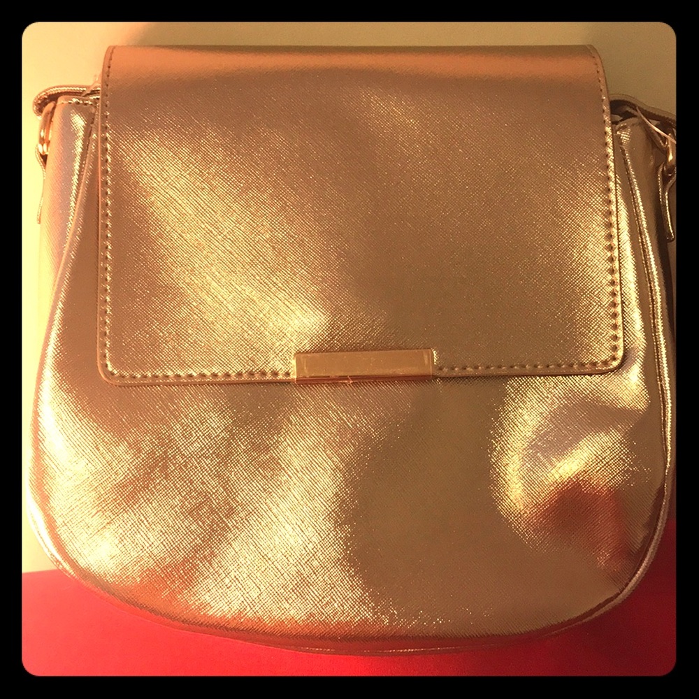 Rose gold cross body bag