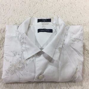 Nautica XL Sail Boat Beach Button Down Casual Top