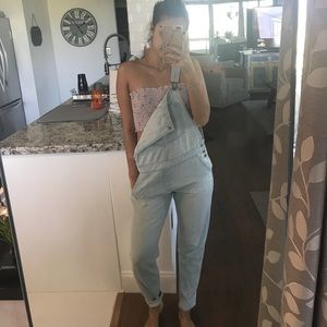Hollister light denim overalls