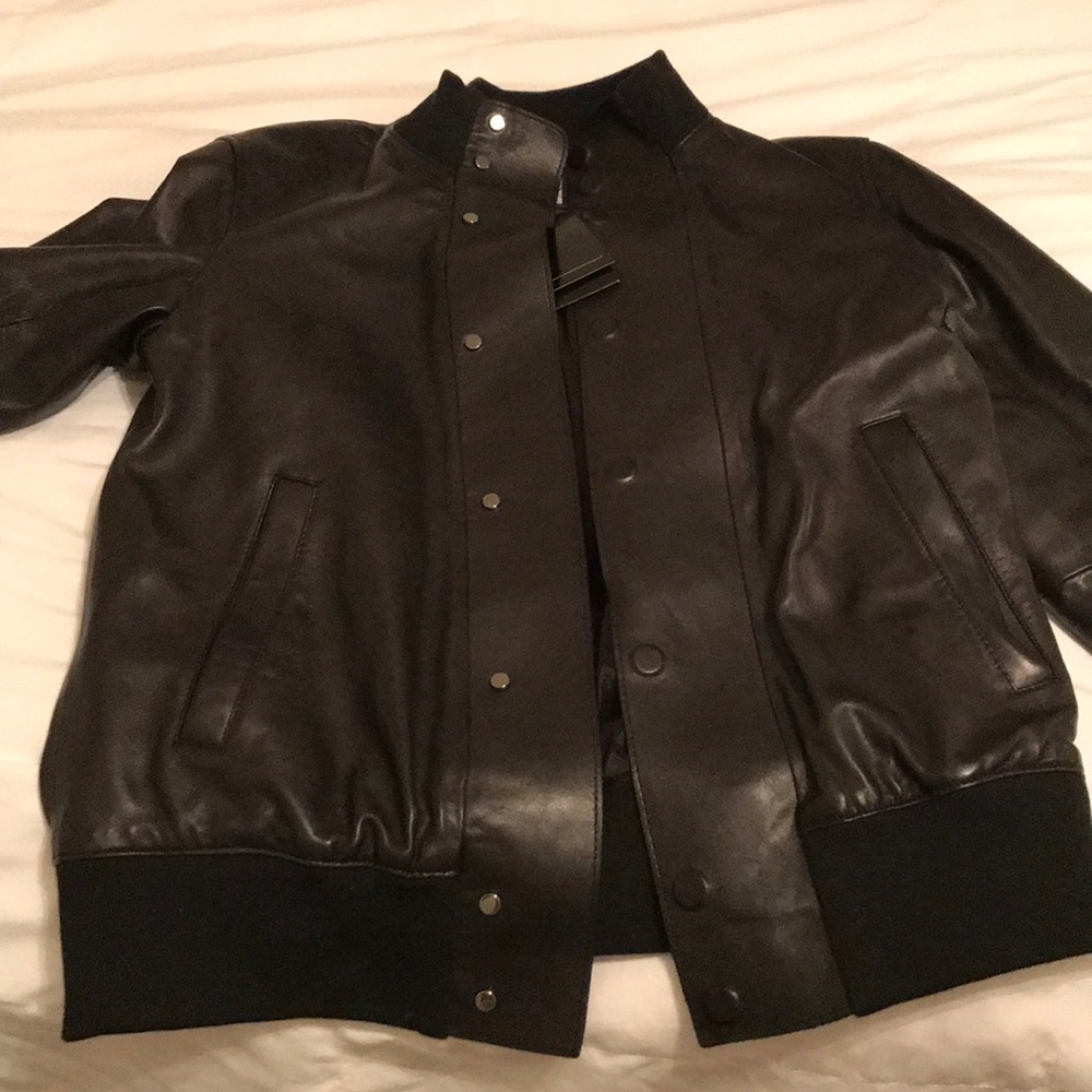 Emporio Armani Leather Bomber NWT