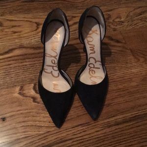 Sam Edelman D’Orsay black suede pumps