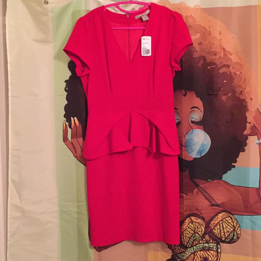 Red peplum dress