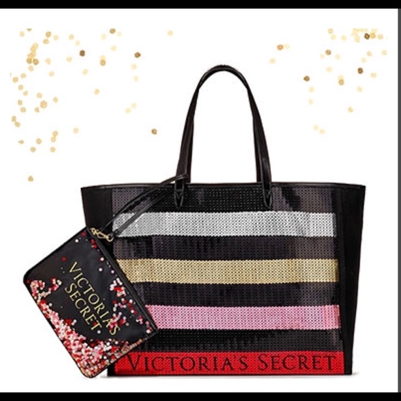 Oversized VS Sequin Bag with Matching Pouch - Picture 2 of 4