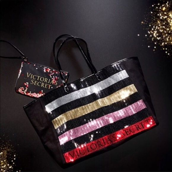 Oversized VS Sequin Bag with Matching Pouch - Picture 3 of 4