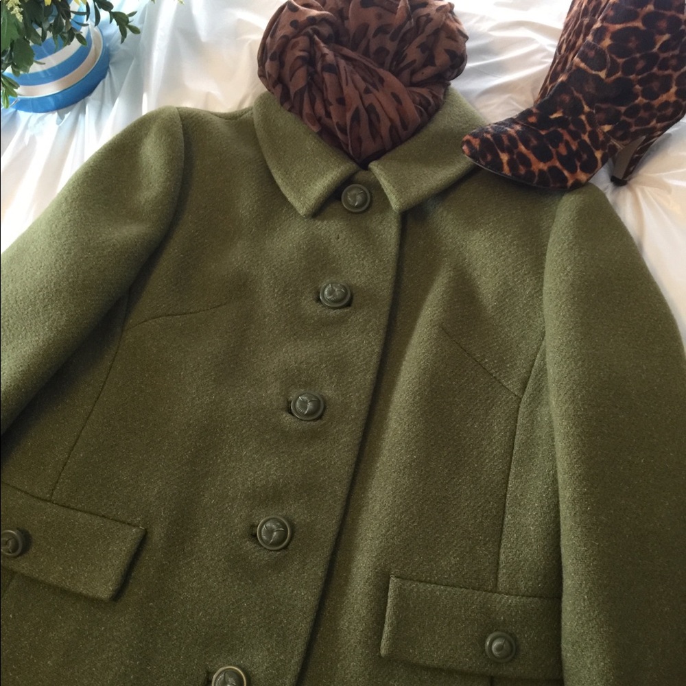 Vintage Wool Green Coat