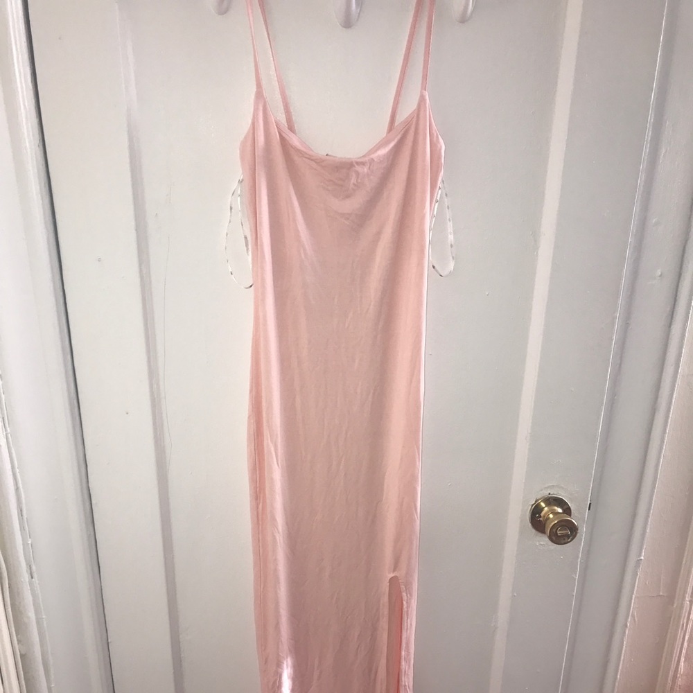 Missguided Nude Cami Strap Thigh Split Maxi Dress