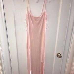 Missguided Nude Cami Strap Thigh Split Maxi Dress