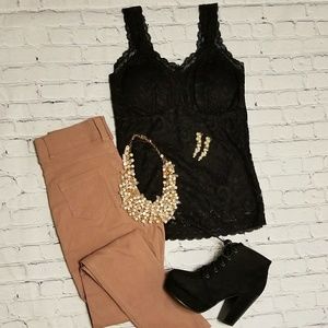 Mauve Jeggings, lace camisol bundle