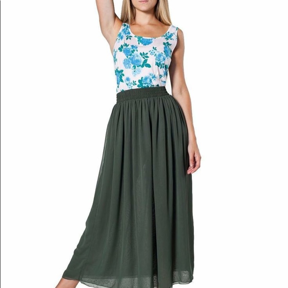 American apparel full length chiffon skirt