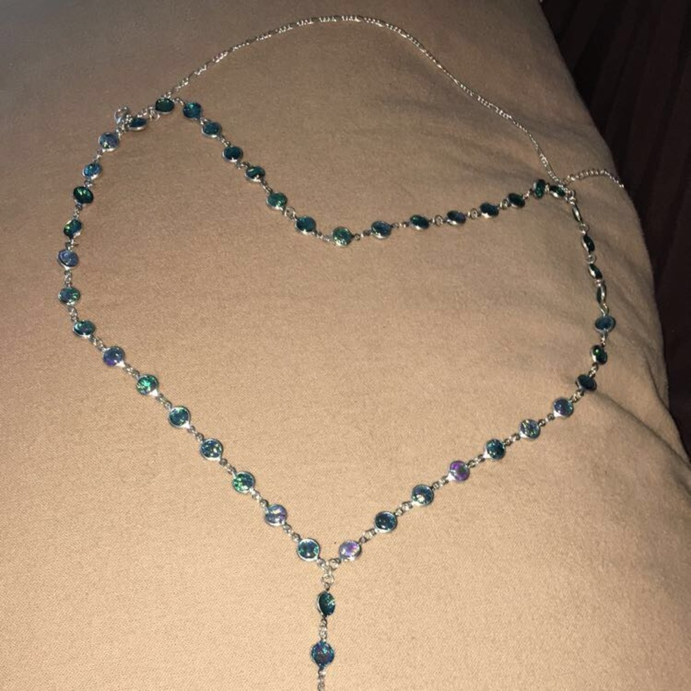 🔹 Long multi-chain pendant necklace 🔹