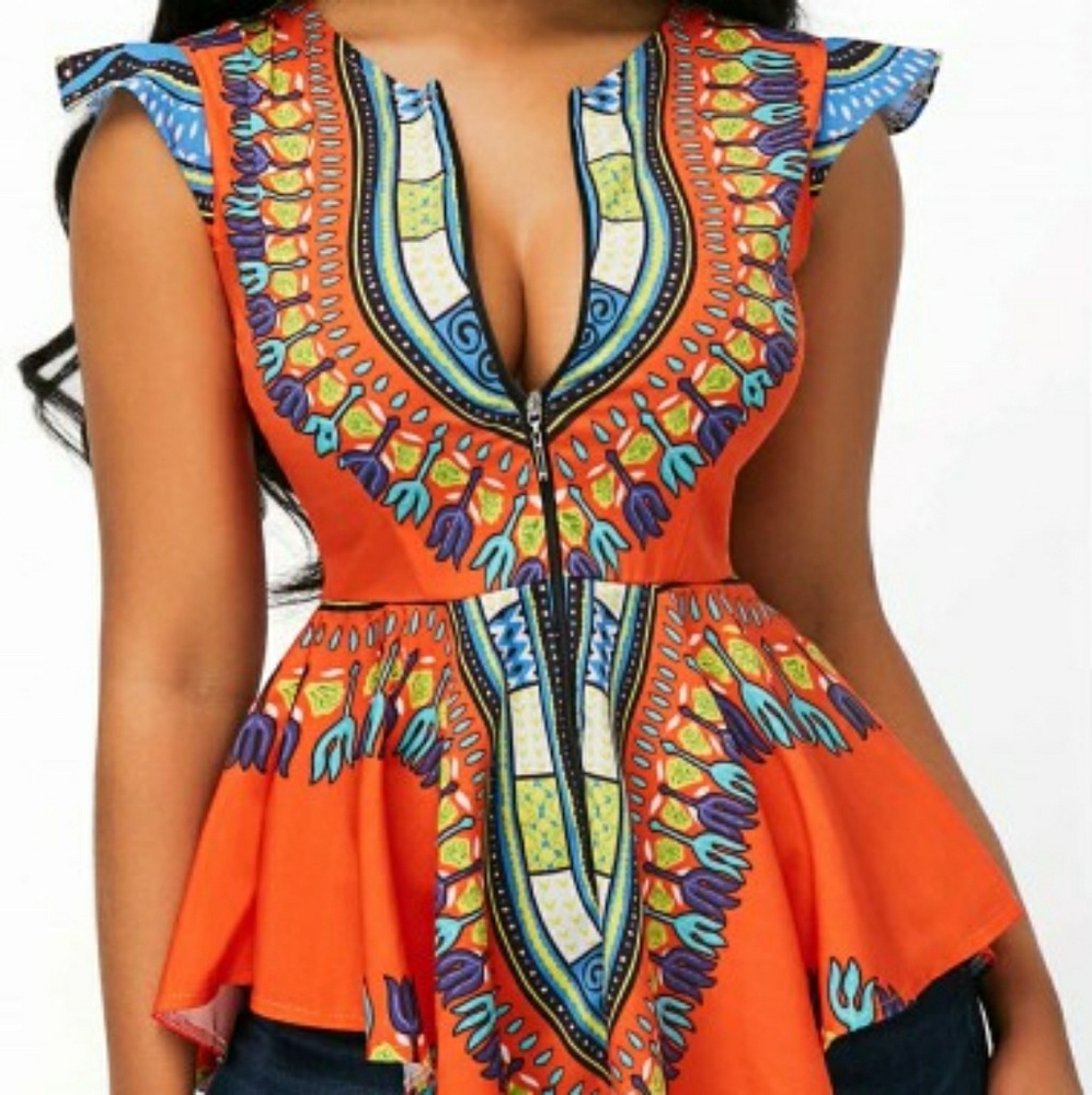 Zipper Closure Asymmetric Hem Cap Sleeve Printed B