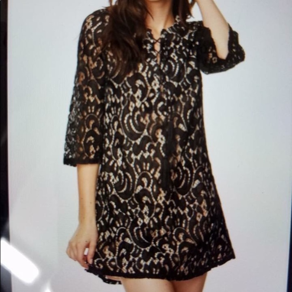 Large black lace dress