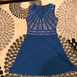 Adriana Papell blue fit and flare dress