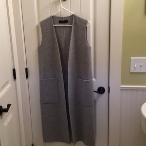 Mid calf length wool blend vest